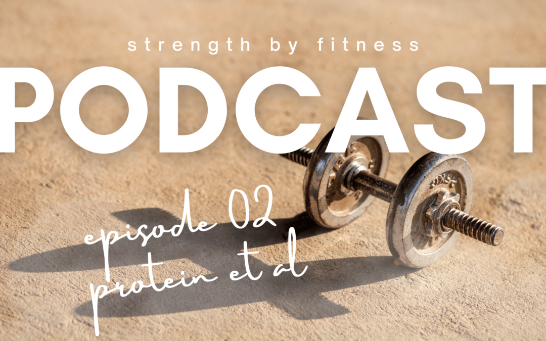 Strength By Fitness, banner image from our YouTube podcast, episode 2. Protein et Al.