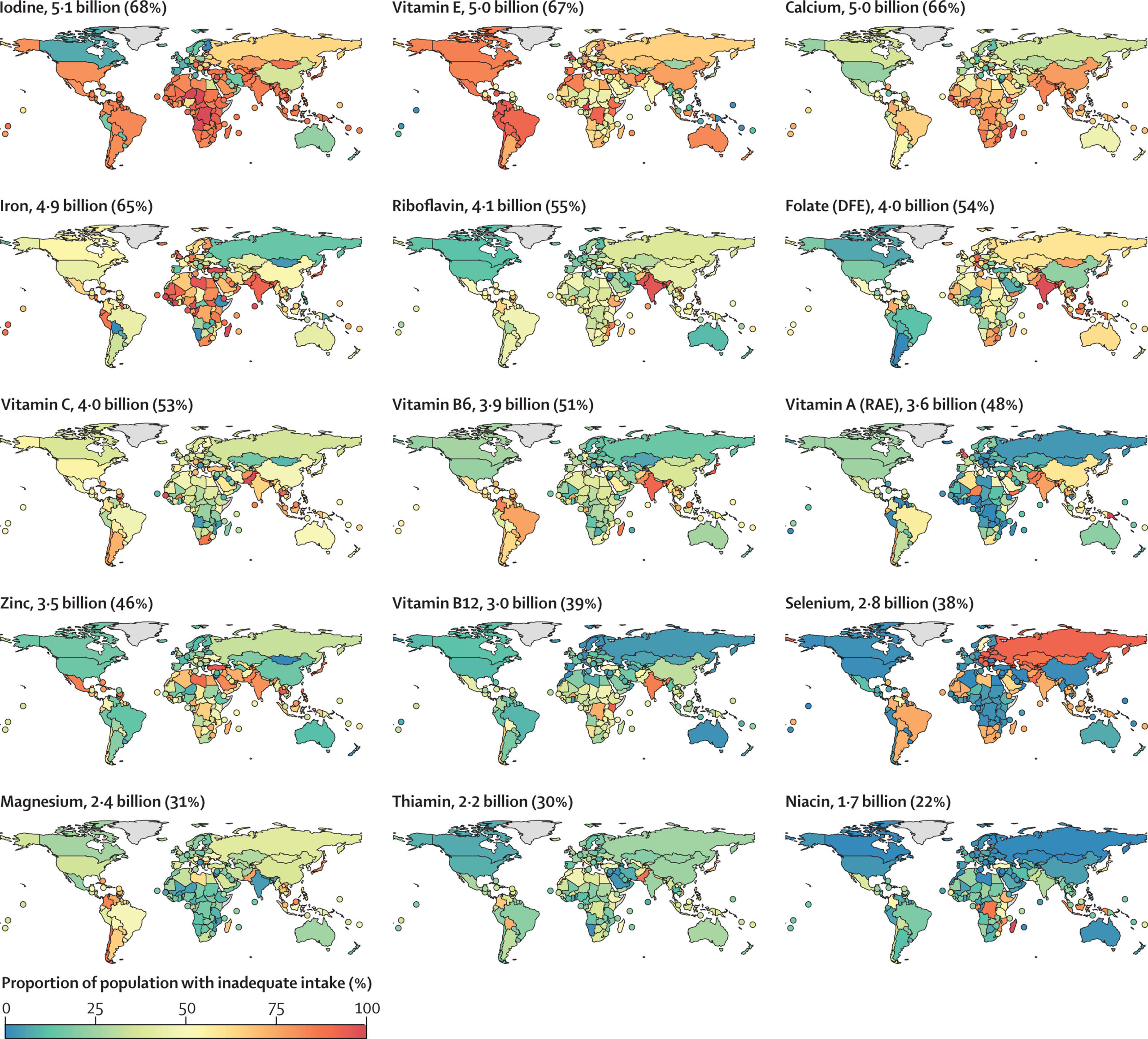 Nutritional deficits worldwide.