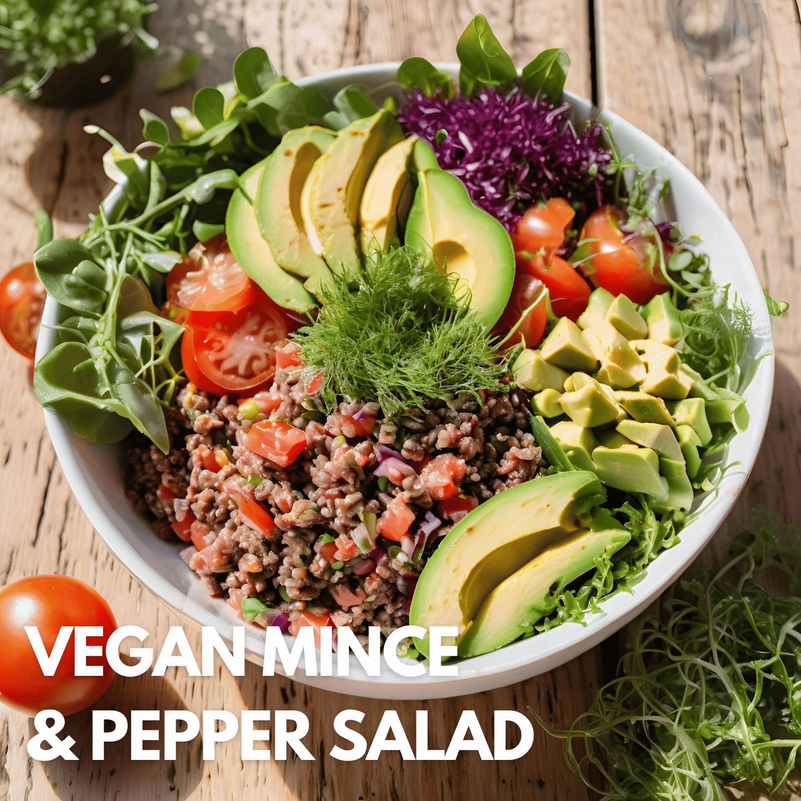 Vegan mince and pepper salad. Strength By Fitness recipe.