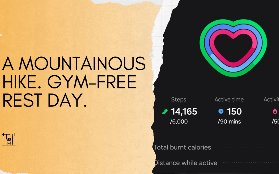 Strength By Fitness Article Header. The gym free rest day. A mountainous hike.