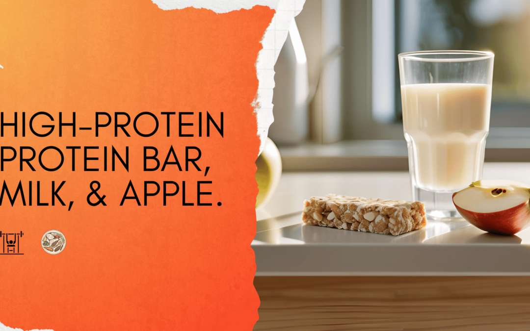 The quick fix meal. Strength by Fitness. David protein bar + milk + apple and chia seeds.