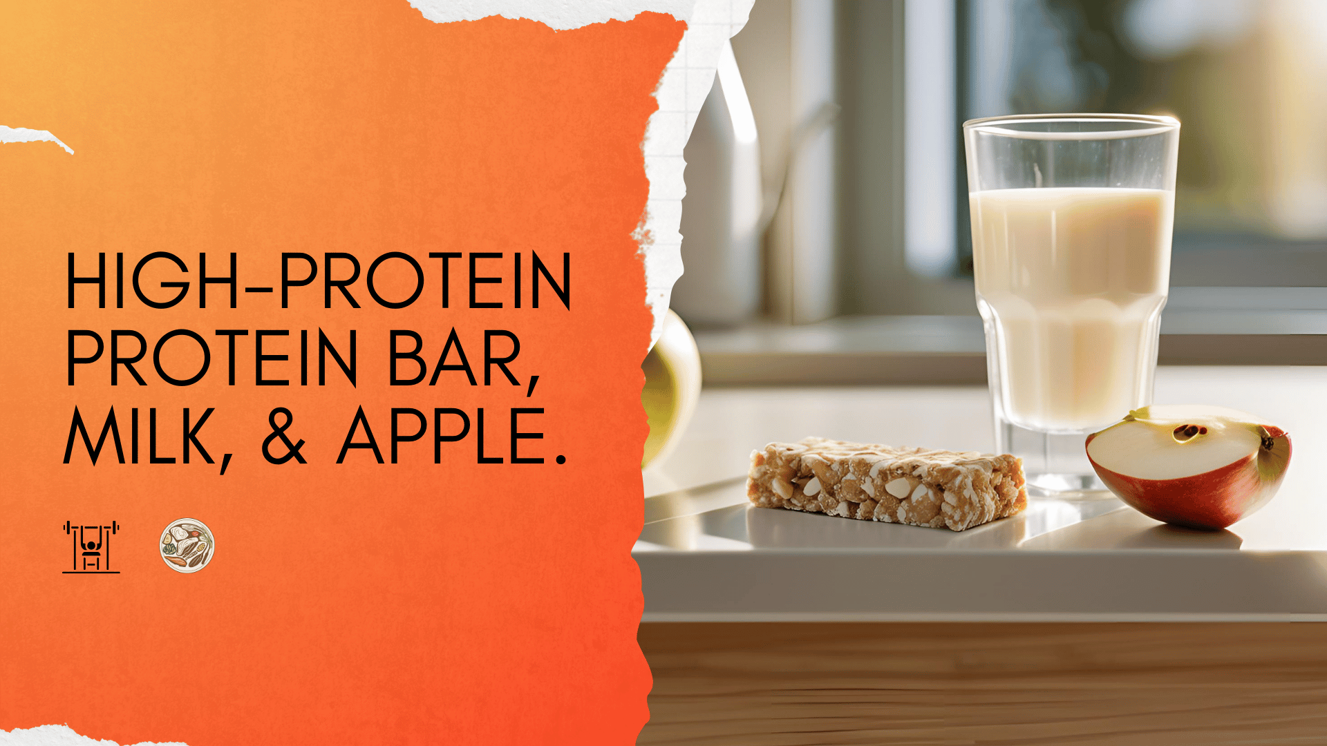 The quick fix meal. Strength by Fitness. David protein bar + milk + apple and chia seeds.