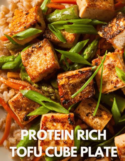 87g of protein per serving in this tasty tofu cube meal from Strength By Fitness