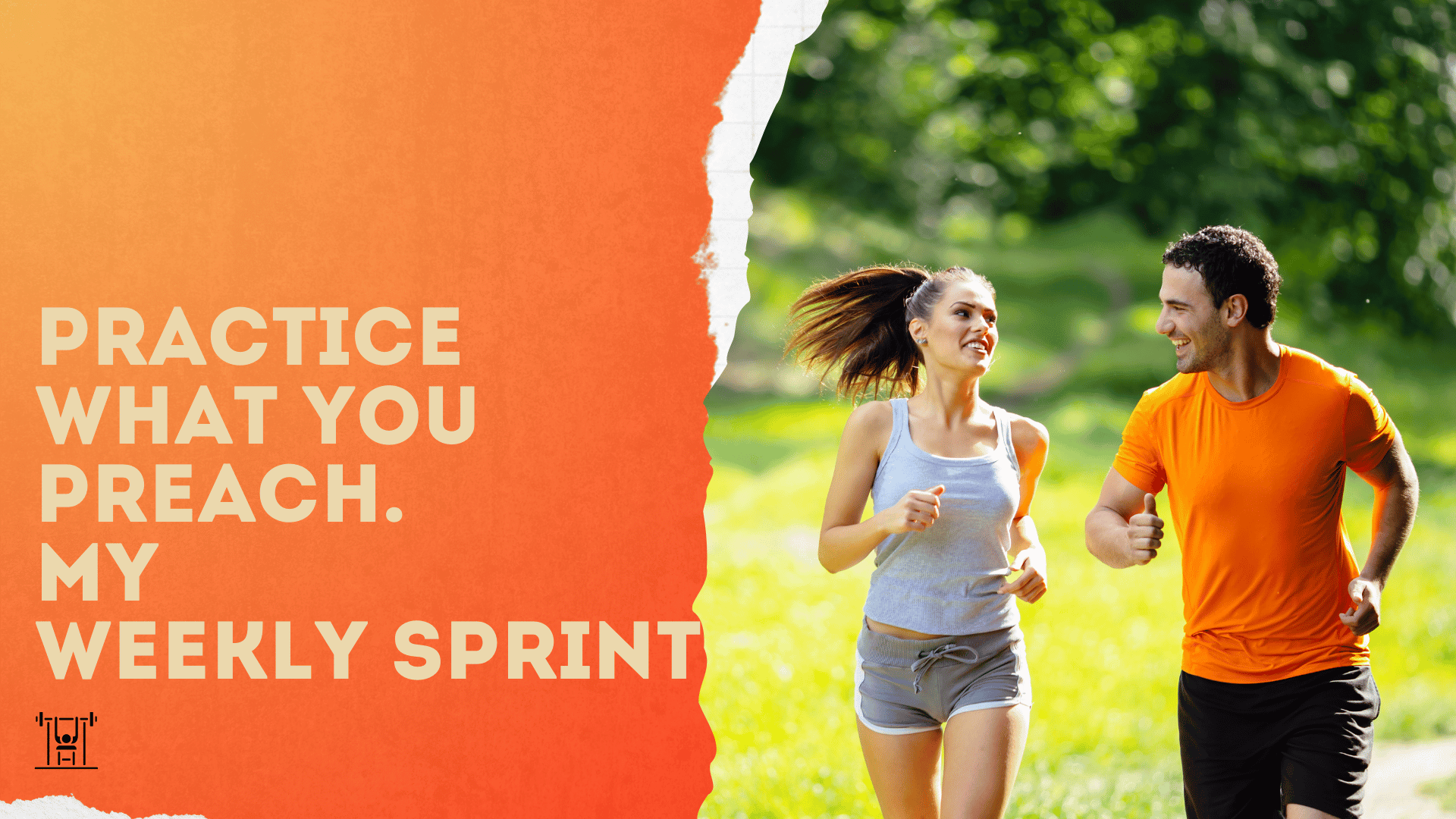 A Strength By Fitness article. Practice what you preach, welcome to a dissection of my own weekly sprint interval session. In the photo a fit, and healthy, happy looking couple can be seen running through nature,