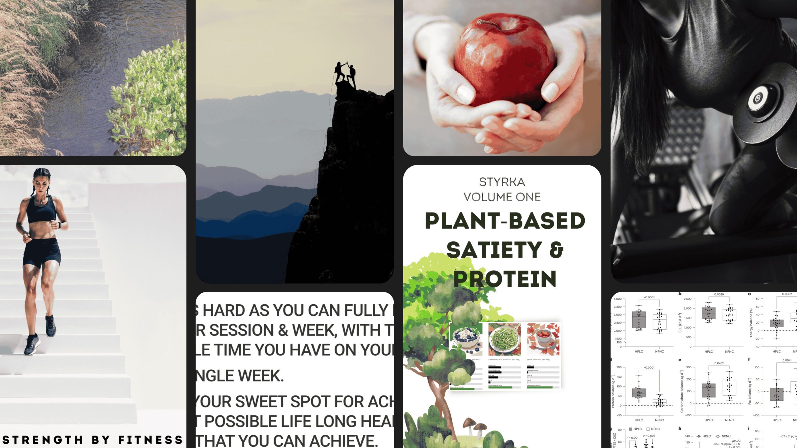 In STYRKA VOLUME ONE, the first of Strength By Fitness fact-based series of books. We invite you to a realm of Healthy food plans and recipes, fitness facts, health science, sleep, recovery, endurance, strength, habits, and more. In book one, you can look forward to a complete approach to plant-based eating with a clear focus on maximizing and improving health, aging, and fitness progression over time. This book is delivered with a complete 7-day food plan and a wide library of swap-in meals so you can create a lifelong food adventure with nothing more than this book as your foundation. Outside of STYRKAS tasty, healthy, and nutritionally complete high-protein higher-SPC recipes, you will also touch base with our fact-based coach ideas and thoughts, and many cited studies to back it all up. Providing you with all the tools you need to create vastly better health and fitness progression, food and lifestyle habits, and the body composition that you strive to achieve. In STYRKA VOLUME ONE, the first of Strength By Fitness fact-based series of books. We invite you to a realm of Healthy food plans and recipes, fitness facts, health science, sleep, recovery, endurance, strength, habits, and more. In book one, you can look forward to a complete approach to plant-based eating with a clear focus on maximizing and improving health, aging, and fitness progression over time. This book is delivered with a complete 7-day food plan and a wide library of swap-in meals so you can create a lifelong food adventure with nothing more than this book as your foundation. Outside of STYRKAS tasty, healthy, and nutritionally complete high-protein higher-SPC recipes, you will also touch base with our fact-based coach ideas and thoughts, and many cited studies to back it all up. Providing you with all the tools you need to create vastly better health and fitness progression, food and lifestyle habits, and the body composition that you strive to achieve.