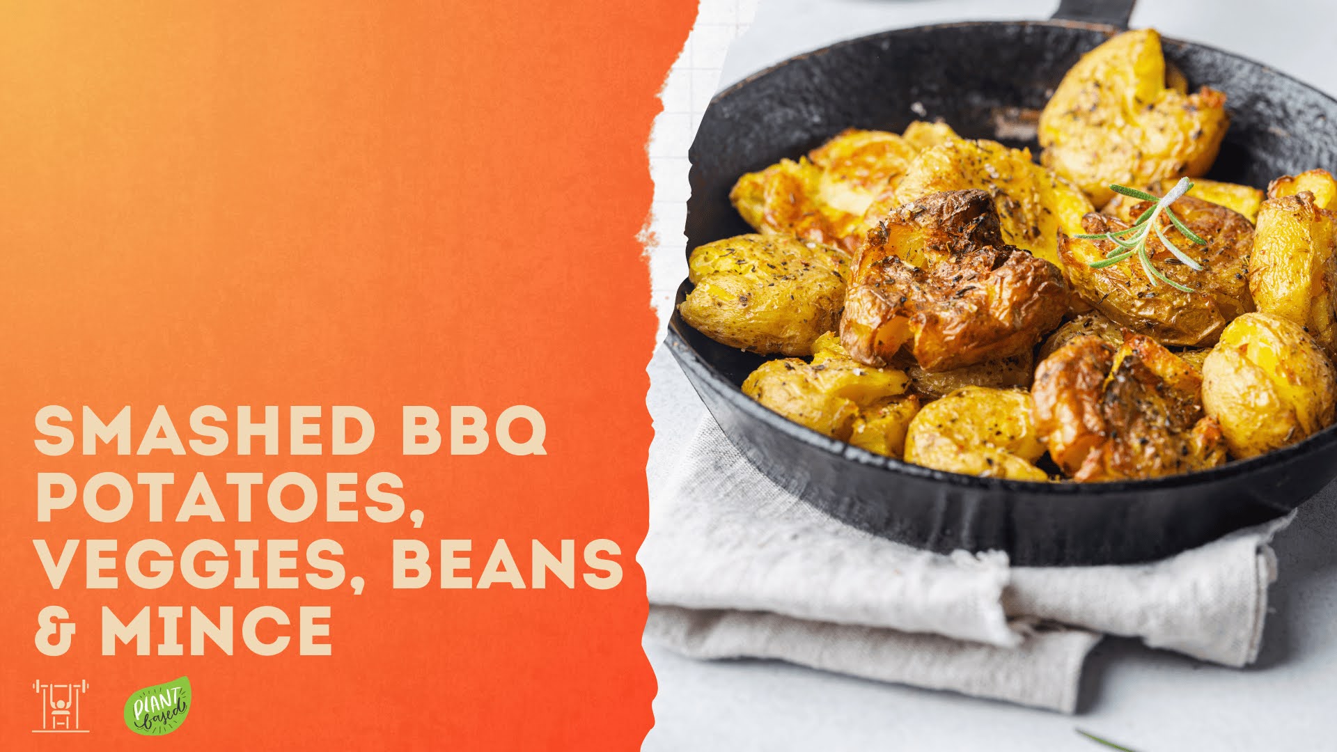 A delicious smashed BBQ potatoes meal served with creamy beans, and mince from Strength By Fitness.