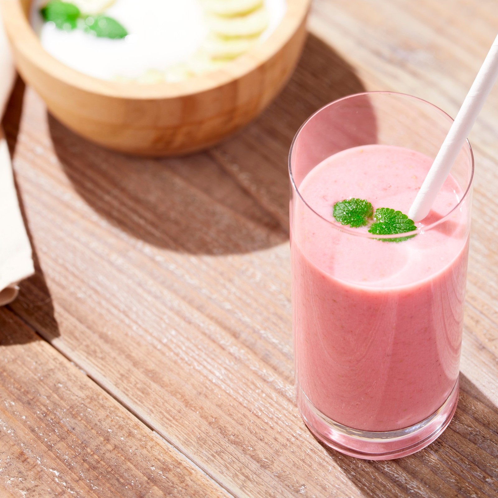 Strength By Fitness delicious higher-SPC, fiber and protein rich tofu, dates, and orange smoothie.